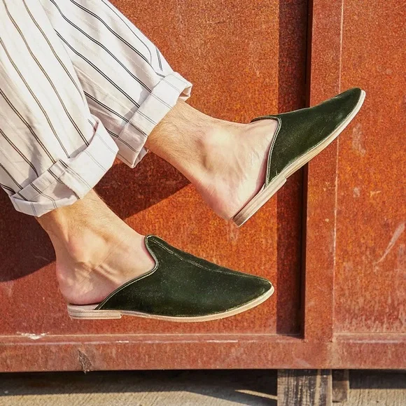 Sabah Palazzo Green Velvet Baba Slippers EU 44 US Men’s 10 US Women’s 11.5 - Picture 4 of 16